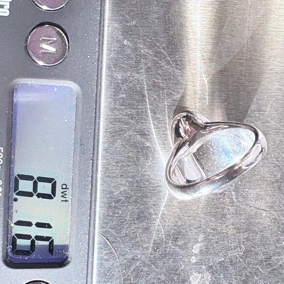 VTG Solid Sterling SIlver 925 Turquoise Bezel Set Tapered Band Ring Size 9 - Picture 9 of 10